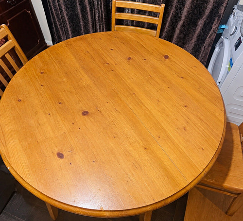 Used round brown wooden dining - brown,