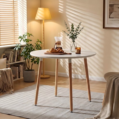 100cm white round dining - 80/100cm,
