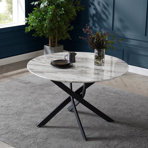 Marble round dining table - marble, 4-6