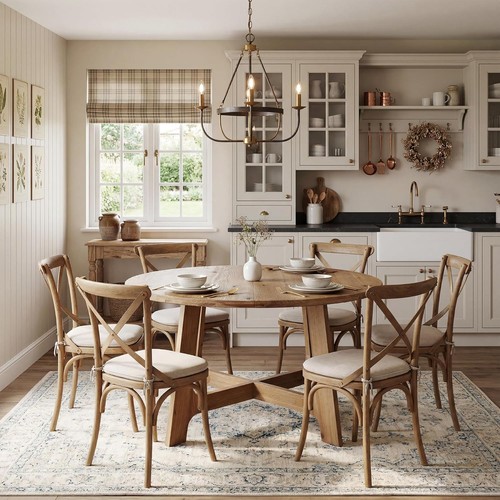 Solid wood round - wood, table