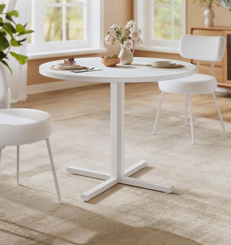 White round pedestal - white,
