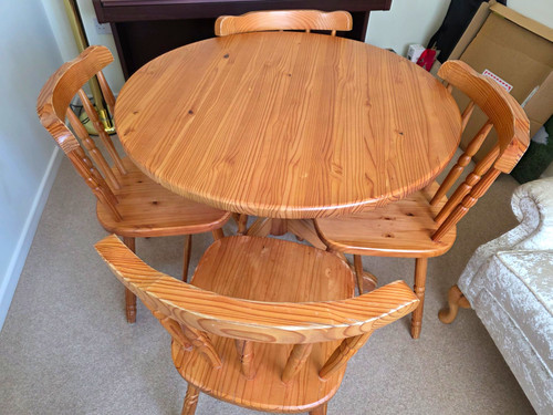 Round wood dining - round,