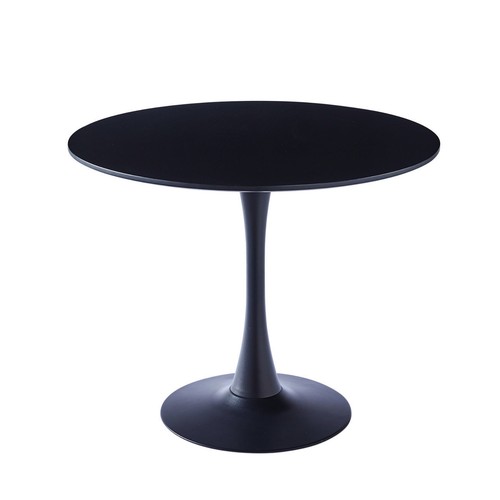 Black round pedestal dining - round,