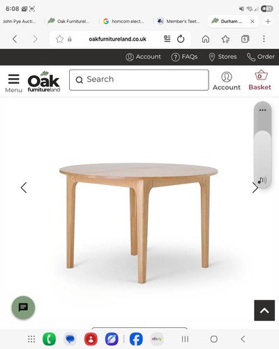 Oak round dining table 120cm - table,