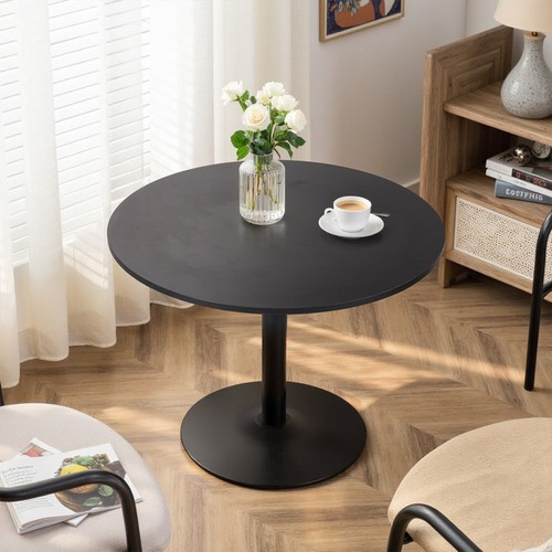 Wooden round dining table - dining,