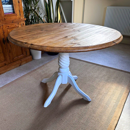 Round wooden pedestal dining - wooden,