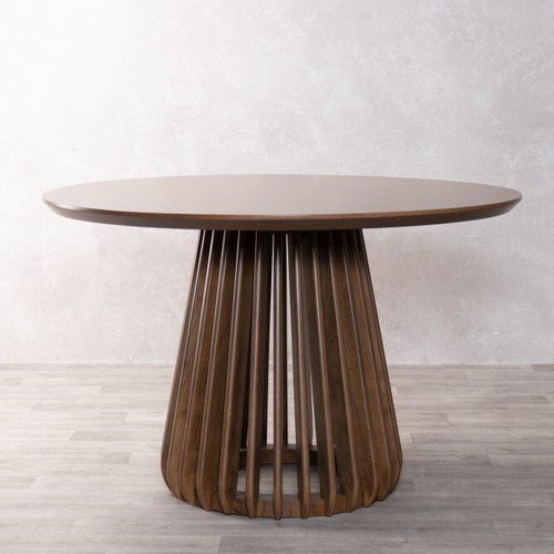 Round wooden dining table - round,