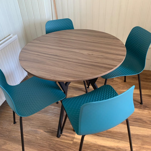 Round industrial dining table - industrial,