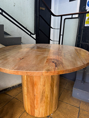 Round mango wood - mango, pedestal